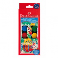 Faber-Castell: Acuarelă set de 12 bucăți cu discuri de 24mm