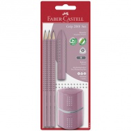 Faber-Castell: Grip 2001 umbră de trandafir set creion grafit cu ascuțitoare și radieră