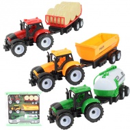 Farmer Truck: Set tractor fermier din trei părți cu remorcă 28cm