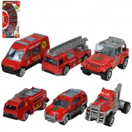 Fire Rescue: Set mașină de pompieri 6 piese 1/64