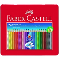 Set creioane colorate în cutie metal 24 bucăţi - Faber-Castell