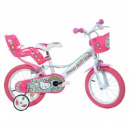 Hello Kitty bicicletă roz-alb de mărime 16