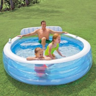 Intex: Family Center piscină cu spătar 224x216x76 cm