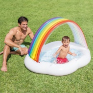 intex: Piscină baby curcubeu gonflabilă 142x119x84cm