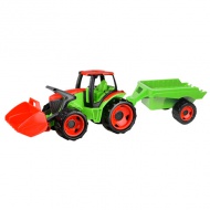 LENA: Tractor gigant verde-rosu cu remorcă 107cm