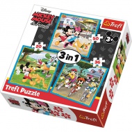 Mickey Mouse și prietenii 3 in 1 puzzle - Trefl