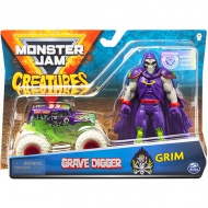 Monster Jam: Grave Digger mașinuță și figurină Grim - Spin Master