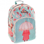 Must: umbrelă rucsac, ghiozdan trei compartimente 33x16x45cm