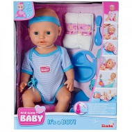 New Born Baby păpușă băiețel face pipi cu accesorii - Simba Toys