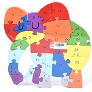 Numere puzzle lemn educativ elefant