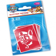 Paw Patrol set șablon tatuaj sclipici 12 bucăți