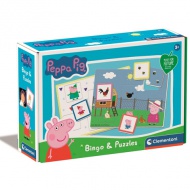 Peppa Pig Bingo și puzzle set de joacă - Clementoni