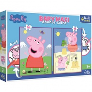 Peppa Pig cu două fețe 4 in 1 Baby Maxi puzzle 2x10 bucăți - Trefl