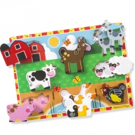 Puzzle animale fermă cu 8 elemente - Melissa &amp; Doug