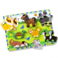 Puzzle cu animale preferate 8 elemente - Melissa &amp; Doug