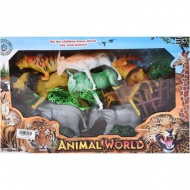 Safari set de joacă cu 8 bucăți de figurine animale și accesorii