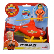 Sam Fireman - Wallaby elicopter și Tom figurină - Simba Toys