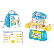 Set de doctor albastru în geantă care se poate deschide 18x15x26cm