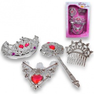 Set de frumusețe prințesă cu tiara, ac de păr și accesorii