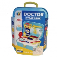 Set de joacă doctor în valiză culoarea albastră cu accesorii