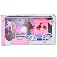 Set de vis cu cal și păpușă de 7,5 cm culoarea pink