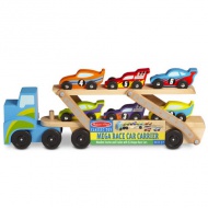 Set transport vehicul de concurs lemn - Melissa &amp; Doug