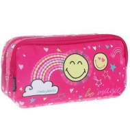 Smiley World: Penar oval roz cu doua compartimente 20x6x9cm