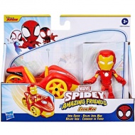 Spider-Man: Spidey Amazing Friends Iron Man figurină de joacă cu mașină - Hasbro