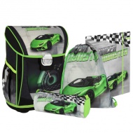 Spirit: Cool Racer Monster mașină de sport ergonomică rucsac, ghiozdan set de 4 bucăți