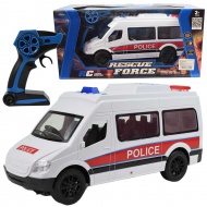 Telecomanda RC Microbuz alb de politie cu efecte de lumina 2.4GHz scara 1/12 30cm