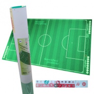 Teren de fotbal 55x90cm, în suport cu un set de autocolante echipă cadou