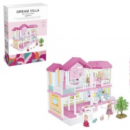 Vilă magică set de joacă cu mobilă și păpuși 68x51x39cm