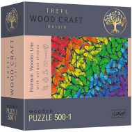 Wood Craft: Fluturi curcubeu lemn puzzle 500+1 bucăți - Trefl