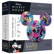 Wood Craft: Mickey Mouse 500+5 bucăți puzzle lemn - Trefl