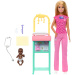 Set de joacă Barbie carieră medic pediatru cu păr blond - Mattel