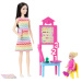 Set de joacă Barbie profesoară cu păpușă carieră și copil cu păr blond - Mattel