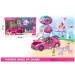 Set mașină de sport pink cu elicopter și accesorii